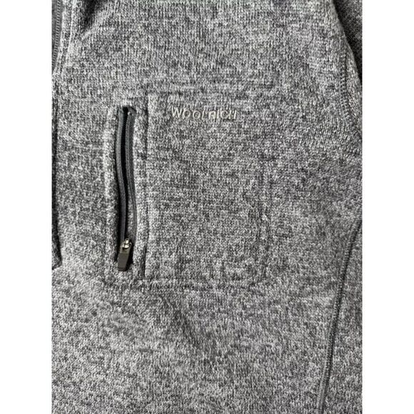 Woolrich Sweatshirt Mens Large Gray Knit Long Sleeve Side Slit 1/4 Zip Pullover - Picture 2 of 7